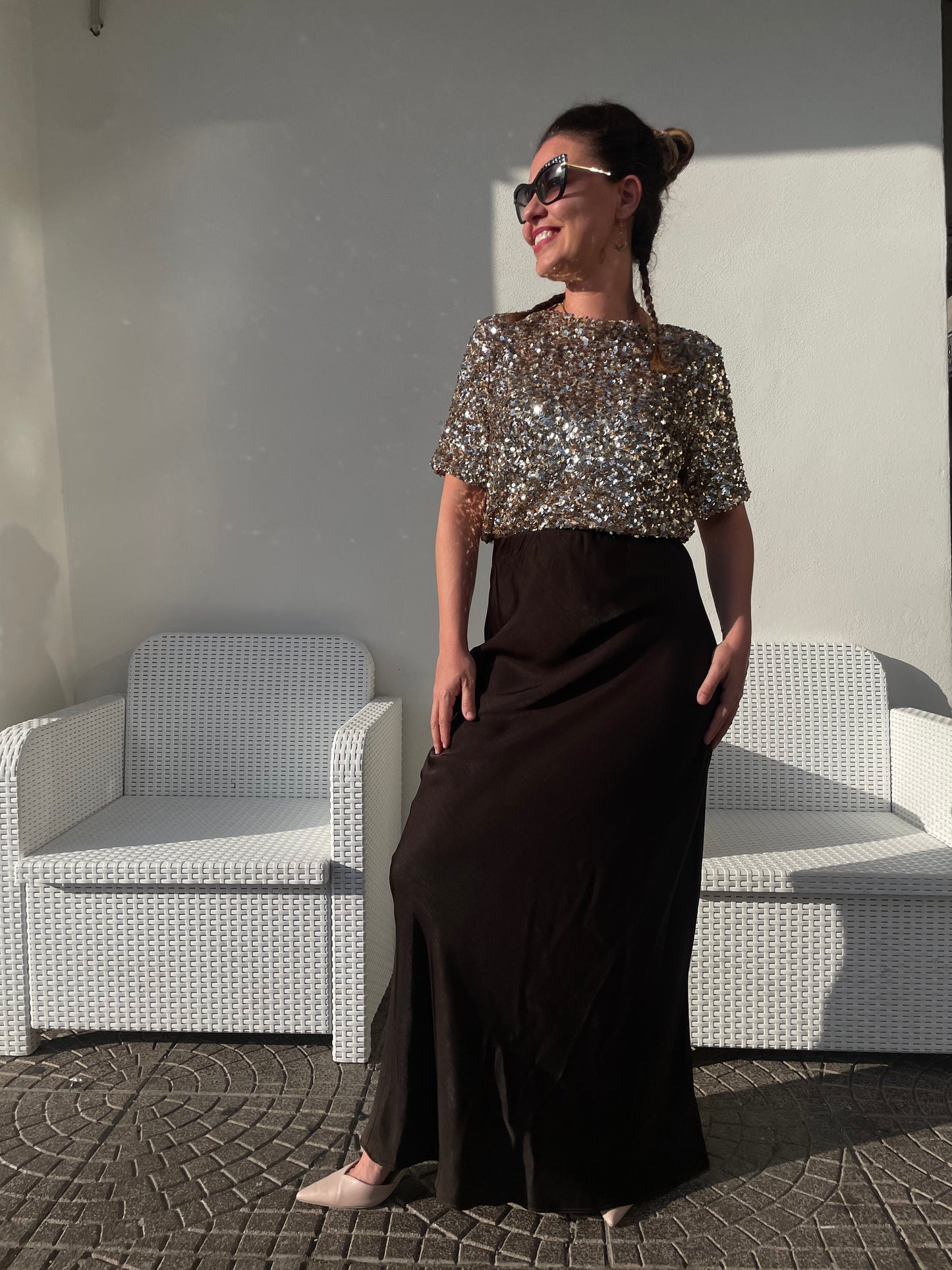 Maglia in paillettes luminose – Oro