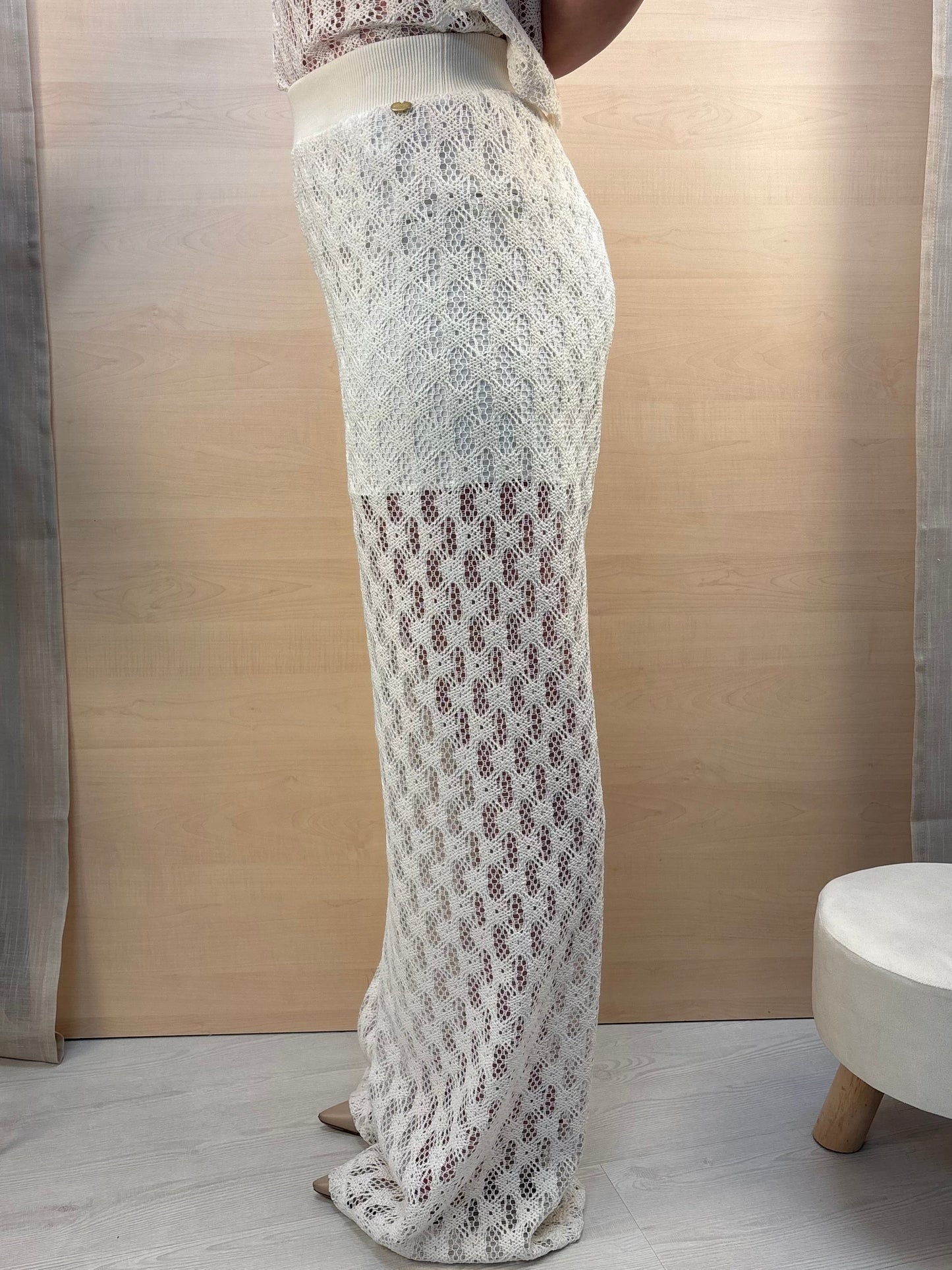 Pantalone palazzo crochet burro – PHARD | Made in Italy