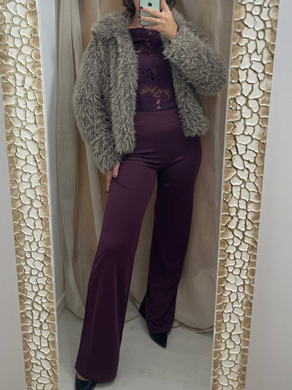 Pantalone a colonna fluido - Burgundy