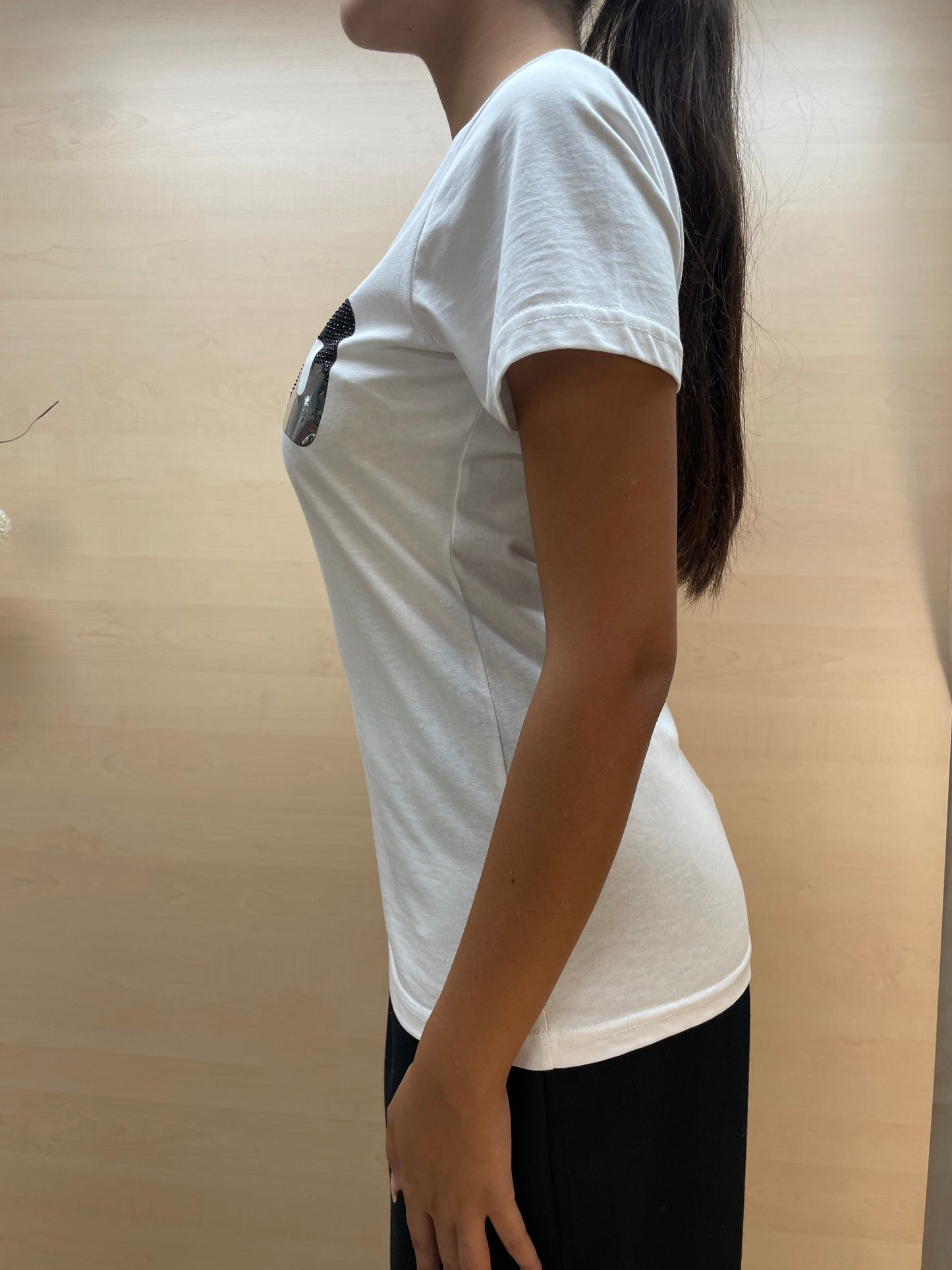T-shirt PHARD con strass - in cotone