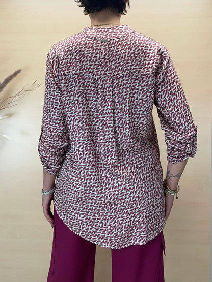 Blusa foglie amarena - in viscosa