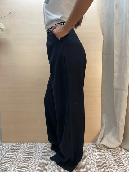 Pantalone a colonna nero - con micro paillettes