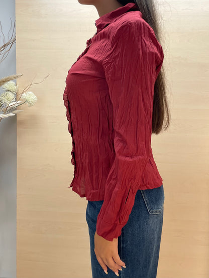 Camicia rossa tinta unita - in cotone bio