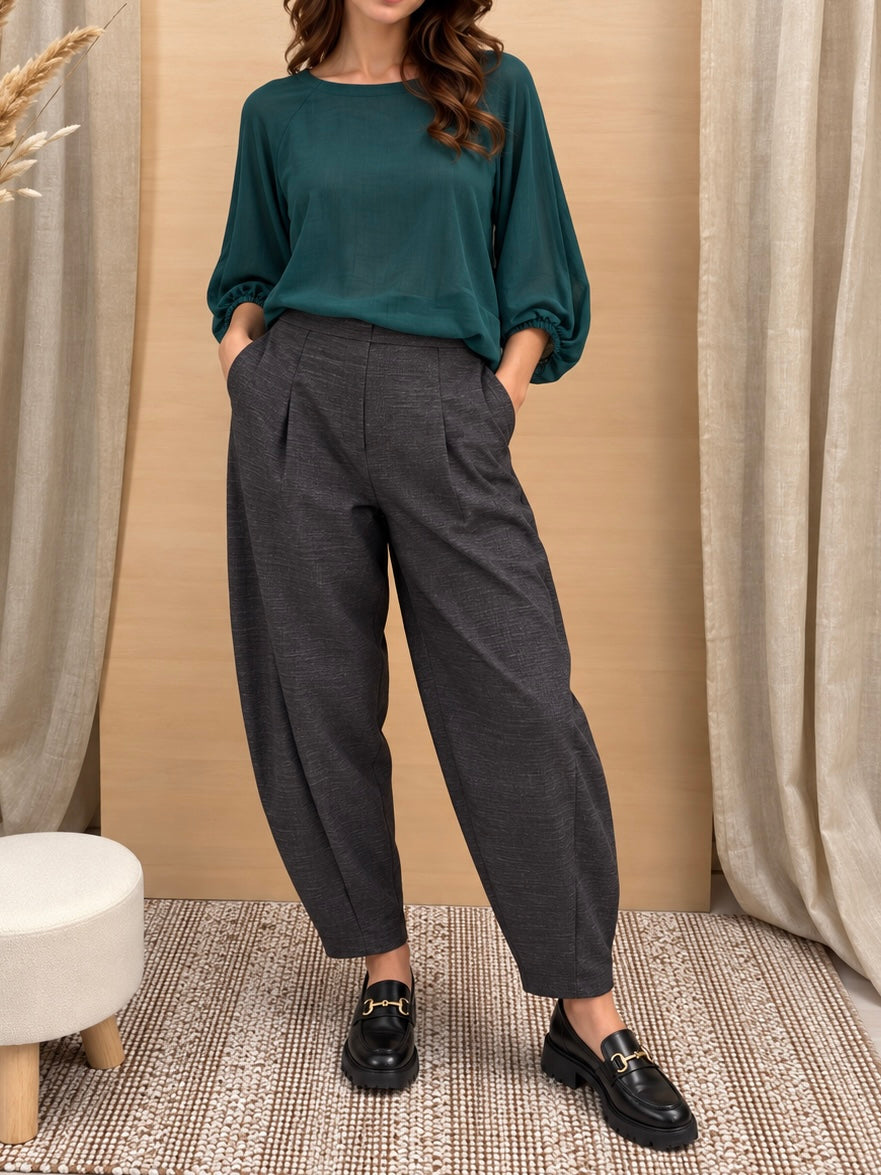Pantalone Balloon - Nero mélange