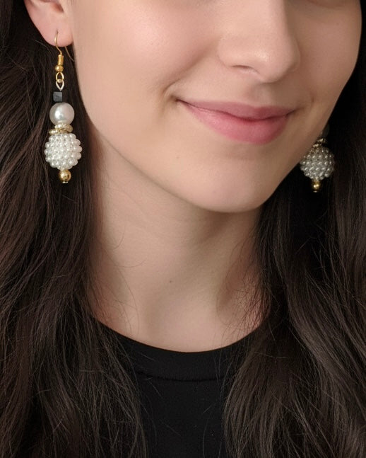 Orecchini Babbo Natale Handmade – Sciarpa Dorata (pezzo unico)