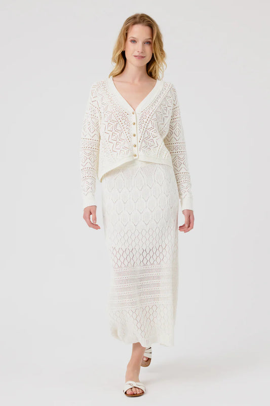 Cardigan CIRCE - in pizzo bianco
