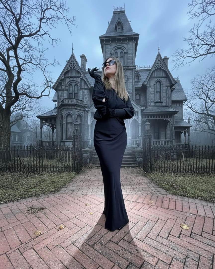 Gonna Midi sirena cangiante - Nero