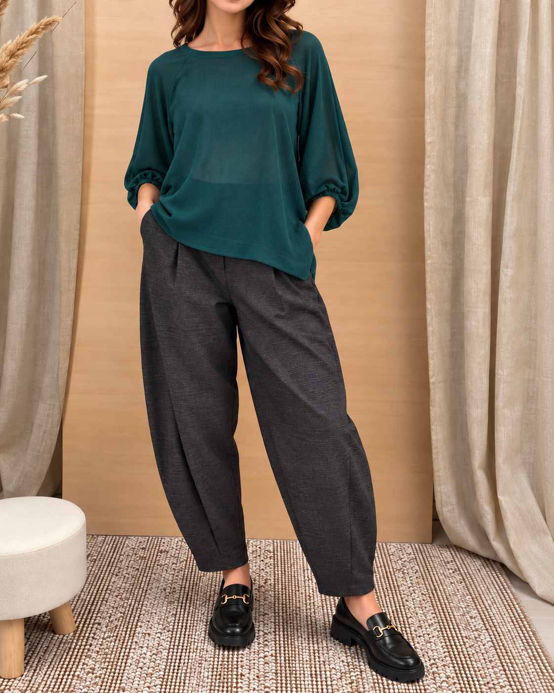 Blusa kimono - verde bottiglia