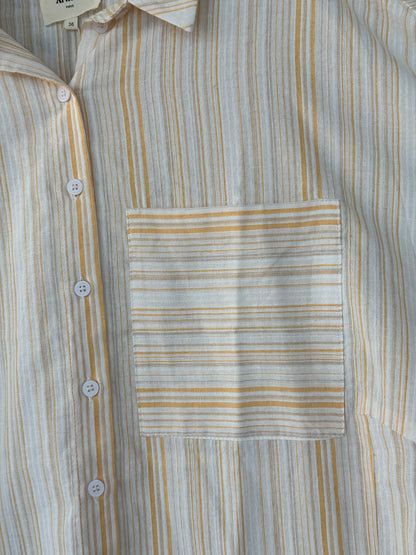 Camicia bianca con righe gialle