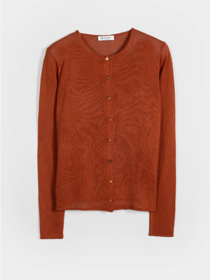 Vanessa Cardigan viscosa - Marrone Terracotta