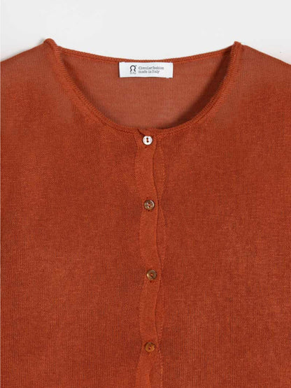 Vanessa Cardigan viscosa - Marrone Terracotta
