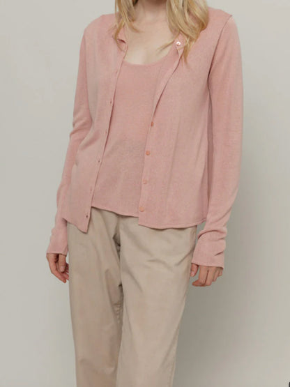 Vanessa Cardigan viscosa - Rosa Quarzo