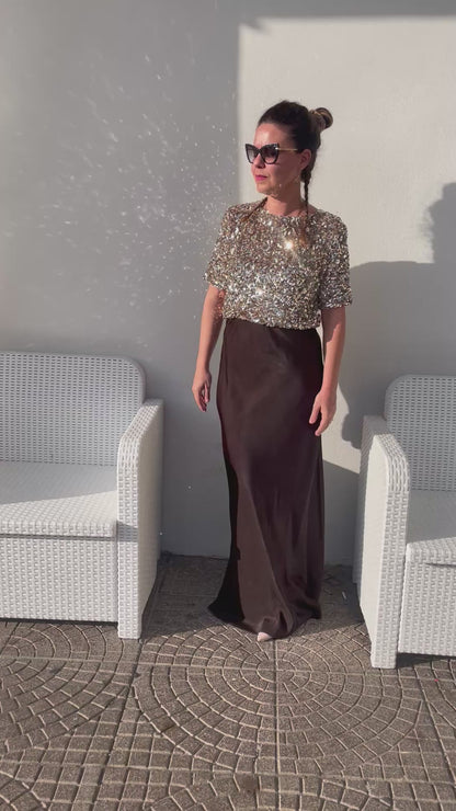 Maglia in paillettes luminose – Oro